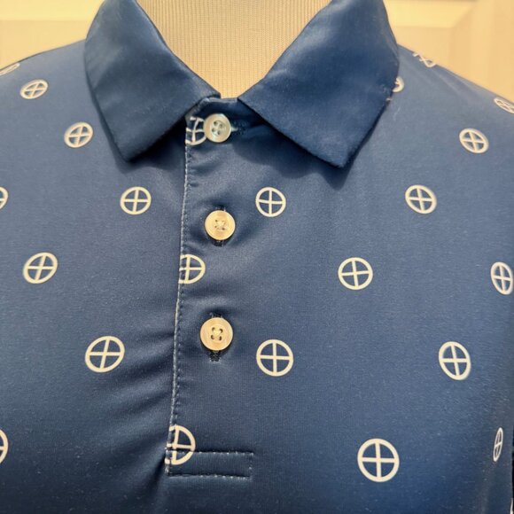 Southern Saint Golf Polo, Men's Size M, Short Sleeve, Navy and White - Picture 2 of 6